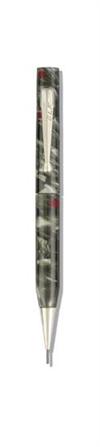 Two celluloid mechanical pencils, the first Wing-Flow quartz with white gold-filled clip and ferrule, the second, burgundy and black ma